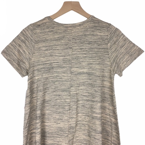 LULAROE Carly Dress Short Sleeve Hi Lo Hem Heathered Swing Lagenlook Modest XS - Picture 4 of 11